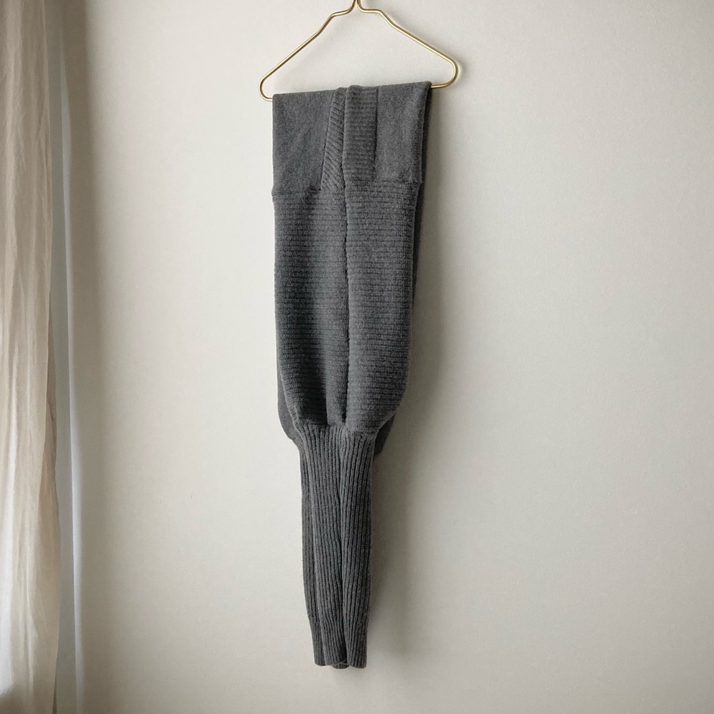 joodito yak wool sweater wrap preppy tie scarf japanese boro ribbed wide gray - Picture 8 of 12